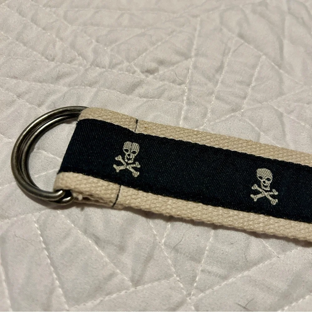 Kids Skull & Crossbones Canvas Webbing Belt 27”